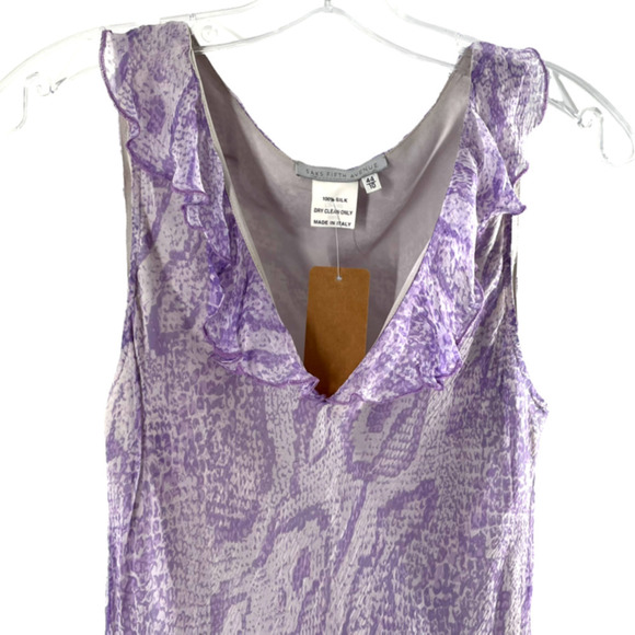 𝅺saks FIFTH AVENUE 100% SILK LAVENDER DRESS - Picture 2 of 7